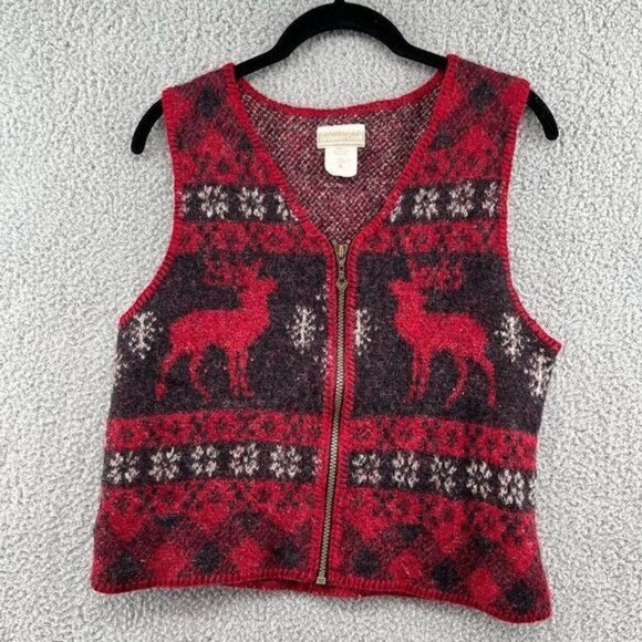 Vtg Coldwater Creek Vest Wool Made in USA Zip Front Size Small - Picture 1 of 13